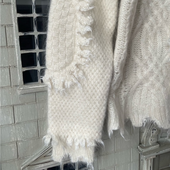 Shushu/Tong Women’s Off-White Distressed Patchwork Cardigan - Picture 7 of 16